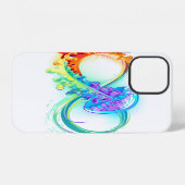 Coque iPhone 12 Infini avec méduse arc-en-ciel (Verso Horizontal)