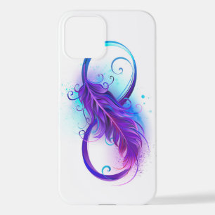 Coque iPhone 12 Infinity with purple feather