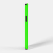 Coque iPhone 12 Initiales de monogramme brillant vert néon (Côté droit)