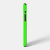 Coque iPhone 12 Initiales de monogramme brillant vert néon (Côté gauche)