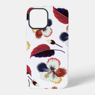 Coque iPhone 12 Intersecter courbe élégant flux d'hibiscus stylisé