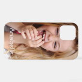 Coque iPhone 12 iPhone 12 coque avec photo et nom (Verso Horizontal)