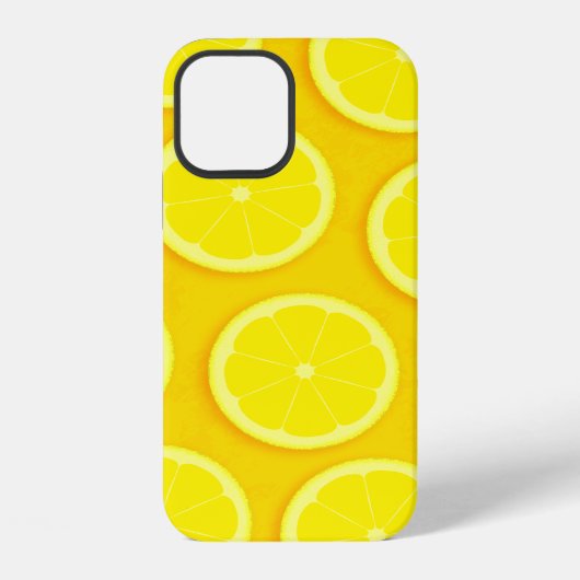 Coque iPhone 12 Iphone graphique jaune vif à tranche de citron (Verso)