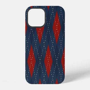 Coque iPhone 12 Jacquard Royal Bleu Motif de Noël