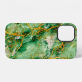 Coque iPhone 12 Jade et or (Verso Horizontal)