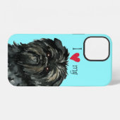Coque iPhone 12 J'adore mon Affenpinscher (Verso Horizontal)