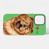 Coque iPhone 12 J'adore mon Chow (Verso Horizontal)