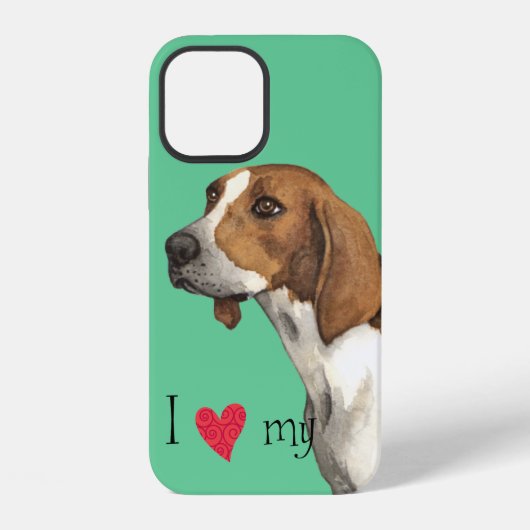 Coque iPhone 12 J'adore mon Treeing Walker (Verso)