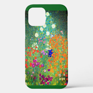 Coque iPhone 12 Jardin de fleurs de Gustav Klimt