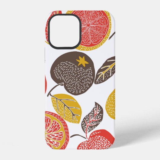 Coque iPhone 12 jardin de fruits avec oiseau (Verso)