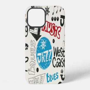 Coque iPhone 12 Jazz Doodle : mélange musical éclectique