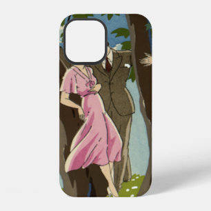 Coque iPhone 12 Jeunes mariés couple Art Déco vintage amour et rom