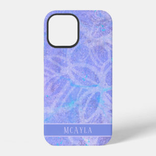 Coque iPhone 12 Joli floral violet personnalisé féminin