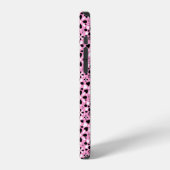 Coque iPhone 12 Jolies fleurs noires et blanches (Côté gauche)