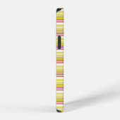 Coque iPhone 12 Jolies rayures blanches jaunes (Côté droit)