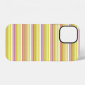 Coque iPhone 12 Jolies rayures blanches jaunes (Verso Horizontal)