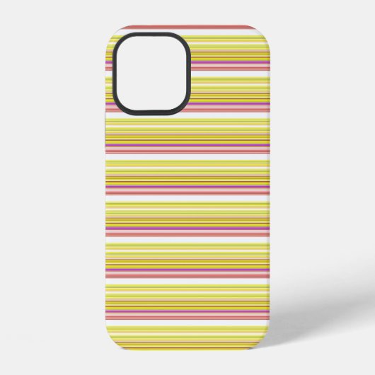 Coque iPhone 12 Jolies rayures blanches jaunes (Verso)