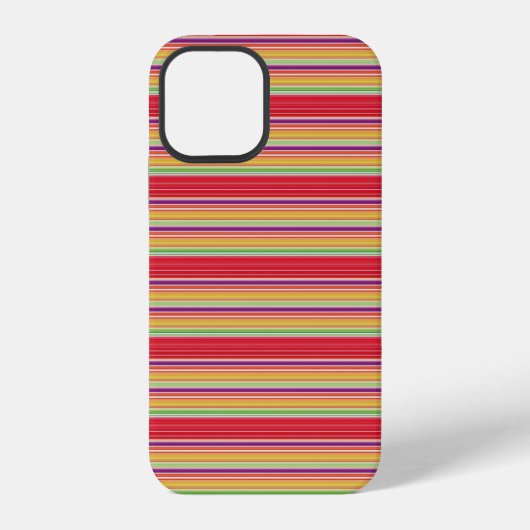 Coque iPhone 12 Jolies rayures colorées rouges (Verso)
