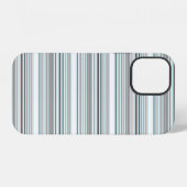Coque iPhone 12 Jolies rayures grises aqua (Verso Horizontal)