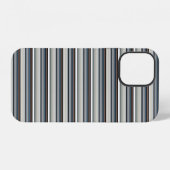 Coque iPhone 12 Jolies rayures grises et blanches (Verso Horizontal)