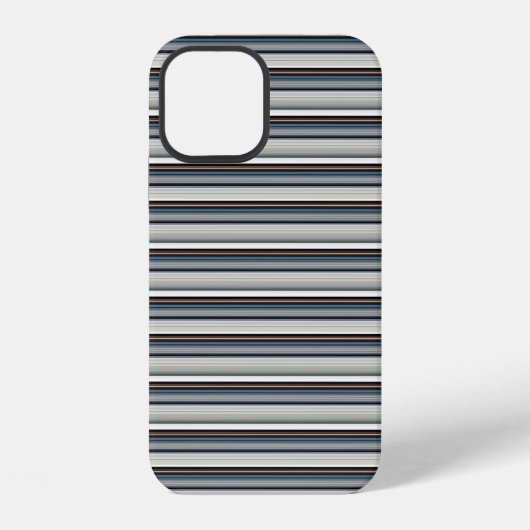 Coque iPhone 12 Jolies rayures grises et blanches (Verso)