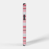 Coque iPhone 12 Jolies rayures grises rouges (Côté droit)