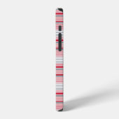 Coque iPhone 12 Jolies rayures grises rouges (Côté gauche)