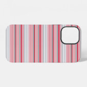 Coque iPhone 12 Jolies rayures grises rouges (Verso Horizontal)
