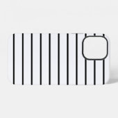Coque iPhone 12 Jolies rayures noires et blanches (Verso Horizontal)