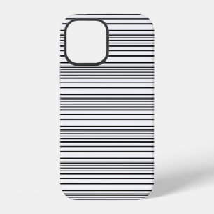 Coque iPhone 12 Jolies rayures noires et blanches