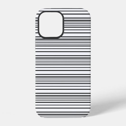 Coque iPhone 12 Jolies rayures noires et blanches (Verso)