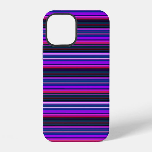 Coque iPhone 12 Jolies rayures roses violettes (Verso)