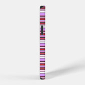 Coque iPhone 12 Jolies rayures rouge violet (Côté droit)