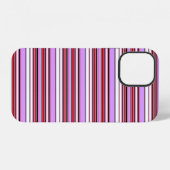 Coque iPhone 12 Jolies rayures rouge violet (Verso Horizontal)