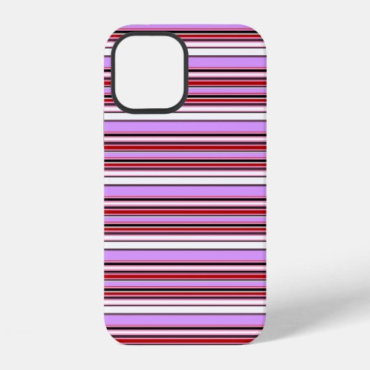 Coque iPhone 12 Jolies rayures rouge violet (Verso)