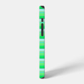 Coque iPhone 12 Jolies rayures vert aqua (Côté gauche)