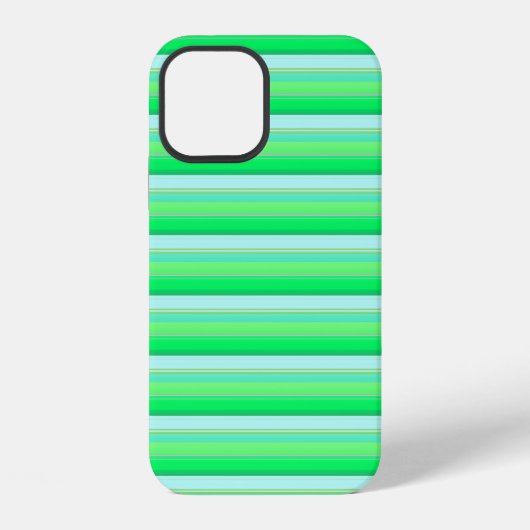 Coque iPhone 12 Jolies rayures vert aqua (Verso)