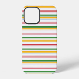 Coque iPhone 12 Jolies rayures vert jaune