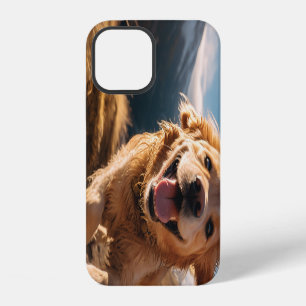 Coque iPhone 12 Joyeux Golden Retriever en cours