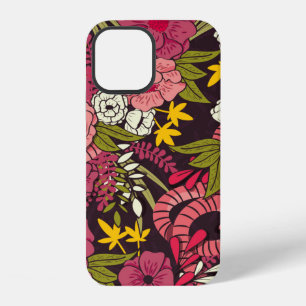 Coque iPhone 12 Jungle floral avec motif de serpents, fleur tropic
