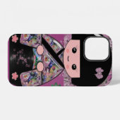 Coque iPhone 12 Kokeshi Fleurie (Verso Horizontal)