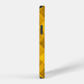 Coque iPhone 12 La texture du jaune vif de la reliure gingha (Côté droit)