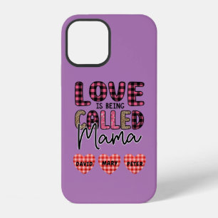 Coque iPhone 12 L'amour est appelé maman, personnalisable maman ca