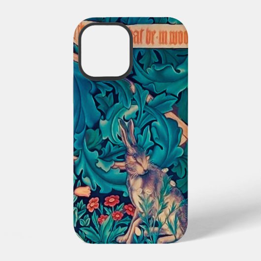 Coque iPhone 12 Lapin dans la forêt, William Morris (Verso)