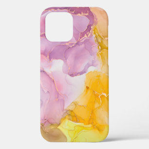 Coque iPhone 12 L'encre d'alcool est translucide. Art fluide. Mode