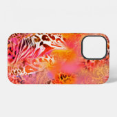 Coque iPhone 12 léopard peau motif léopard, abstrait, anima (Verso Horizontal)