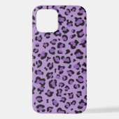 Coque iPhone 12 Leopard Print, Léopard Spots, Purple Leopard (Verso)