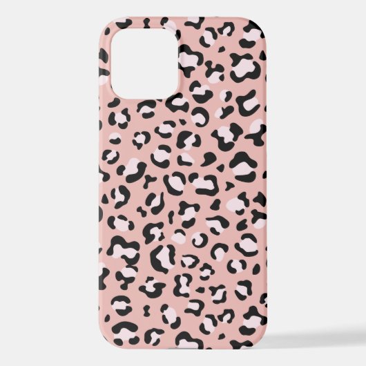 Coque iPhone 12 Léopard Print, Léopard Spots, Rose Léopard (Verso)