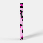 Coque iPhone 12 Léopard rose. Motif de peau d'animal. Léopard. Pan (Côté droit)