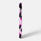 Coque iPhone 12 Léopard rose. Motif de peau d'animal. Léopard. Pan (Côté gauche)